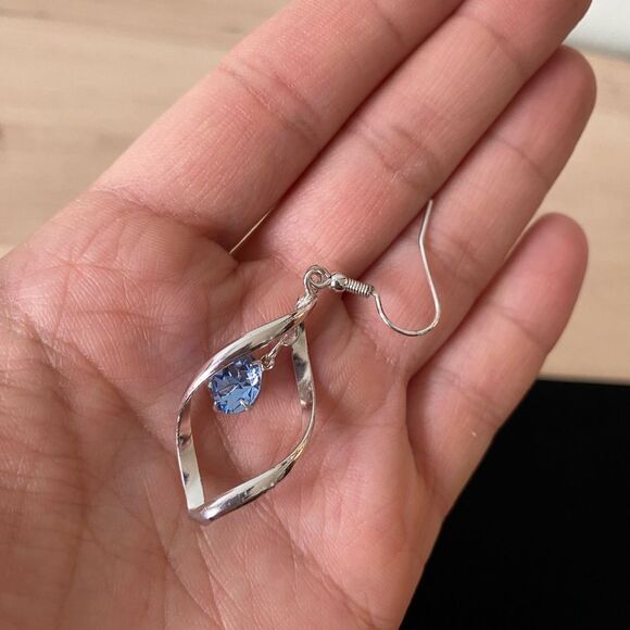 Vintage Studio 54 Disco Style Silver Earrings - Picture 2 of 4